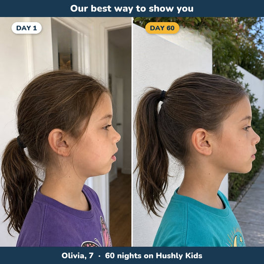 Olivia, 7, in profile: day 1 and day 60 on Hushly Kids