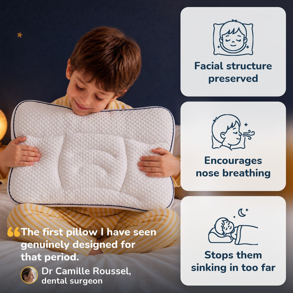 A child hugging the Hushly Kids pillow